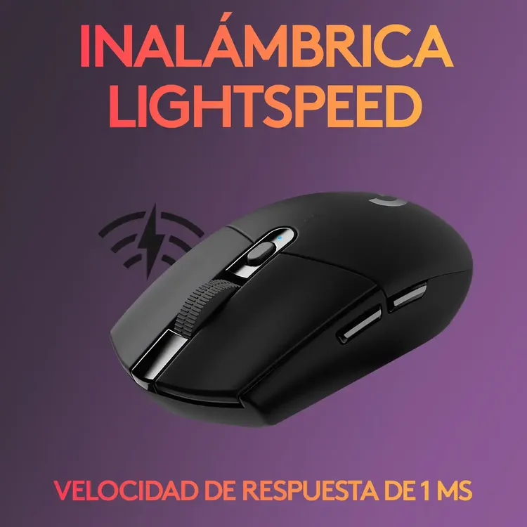 Mouse LOGITECH G Inalámbrico Óptico Gaming G305 Negro