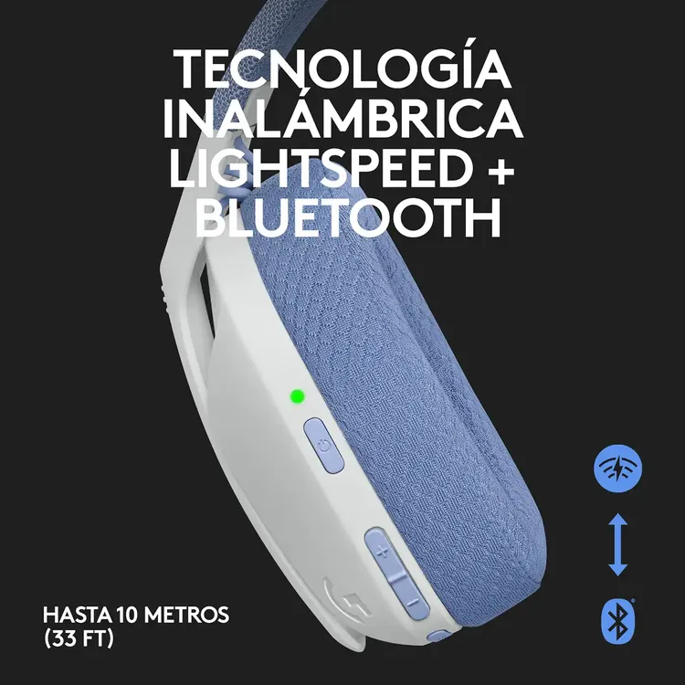 Audífonos de Diadema LOGITECH G Inalámbricos Gamer G435 Blanco