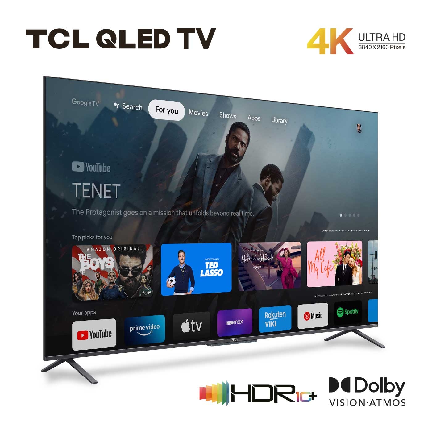 TV TCL 65" Pulgadas 164 cm 65C725 4K-UHD QLED Smart TV Google