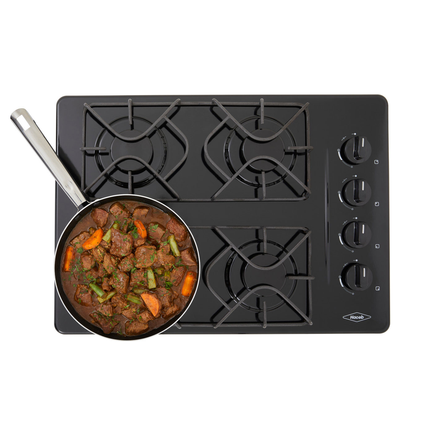 Estufa de empotrar HACEB 60cms 4 Puestos Gas Natural CG60-43ESM Negro Estufa de empotrar HACEB 60cms 4 Puestos Gas Natural CG60-43ESM Negro