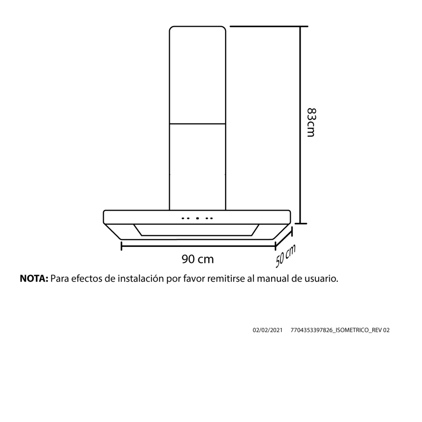 Campana Extractora HACEB 90cms Tipo Peninsula/Pared ASAI Gris