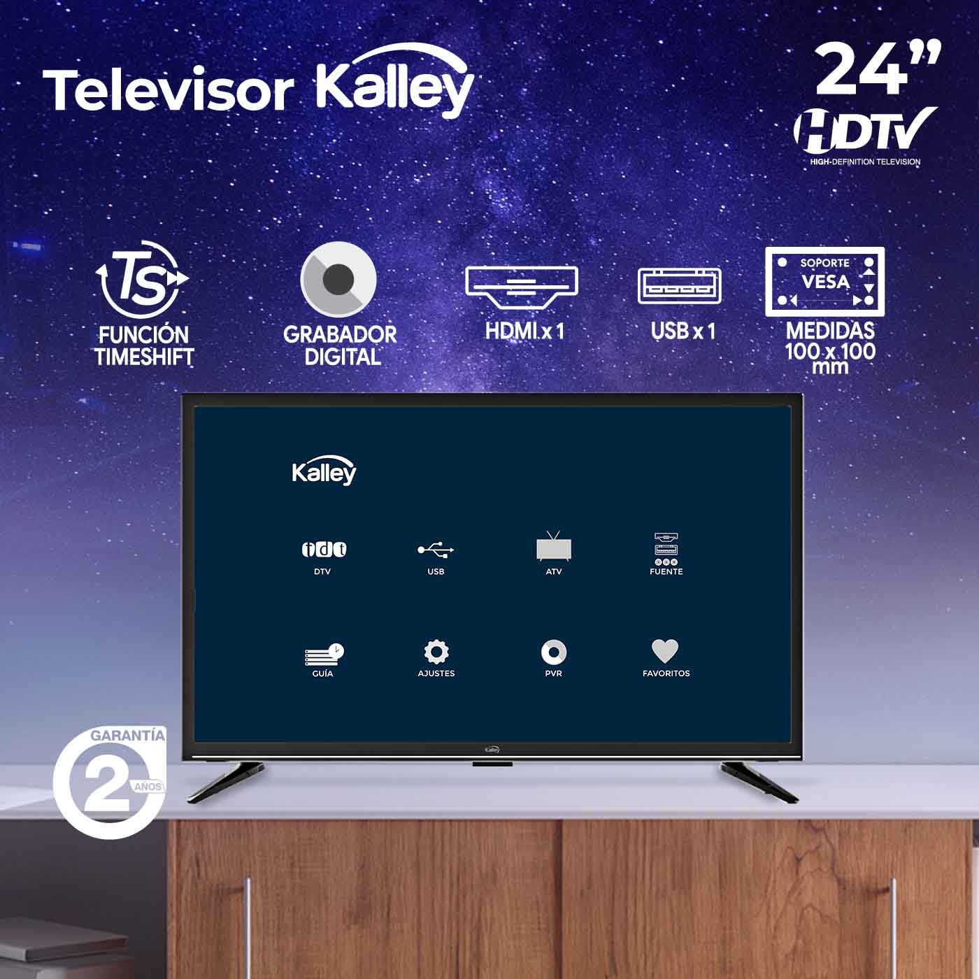 TV KALLEY 24 Pulgadas 60 cm K-TV24HDE HD LED