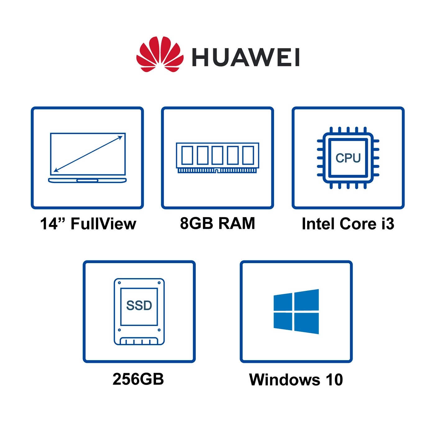 Computador Portátil HUAWEI 14" Pulgadas - Matebook D14 - Intel Core i3 - RAM 8GB - Disco SSD 256 GB - Gris