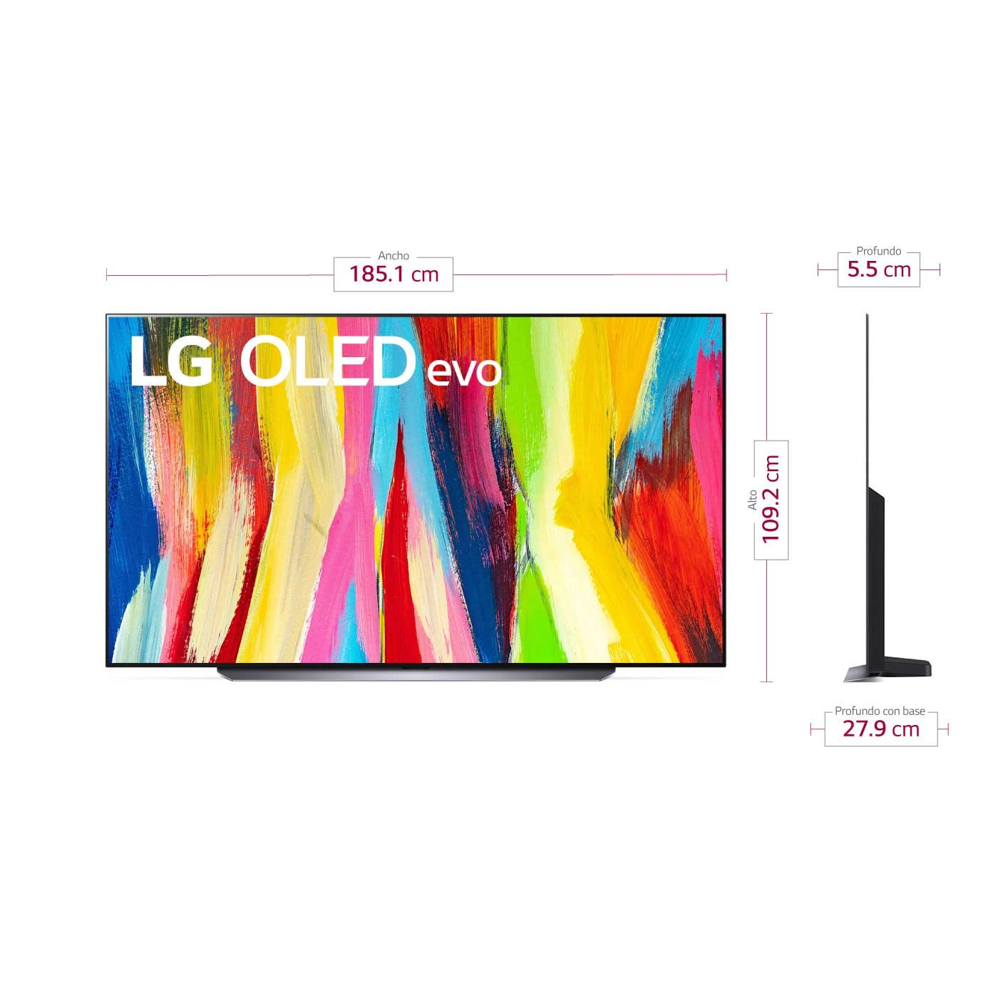 TV LG 83" Pulgadas 211 cm OLED83C2PSA 4K-UHD OLED Smart TV