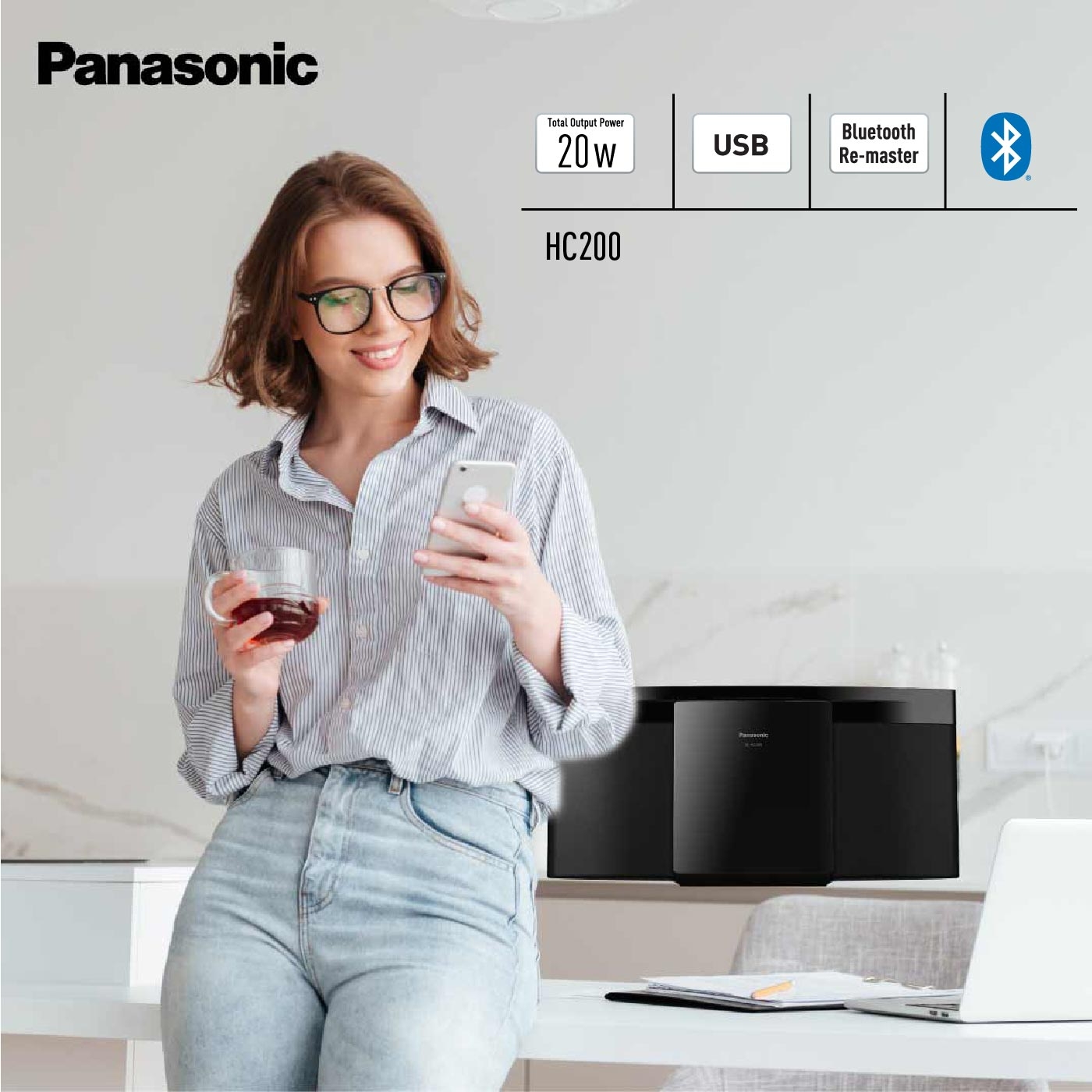 Microcomponente PANASONIC HC200 20Watts Negro Microcomponente PANASONIC HC200 20Watts Negro