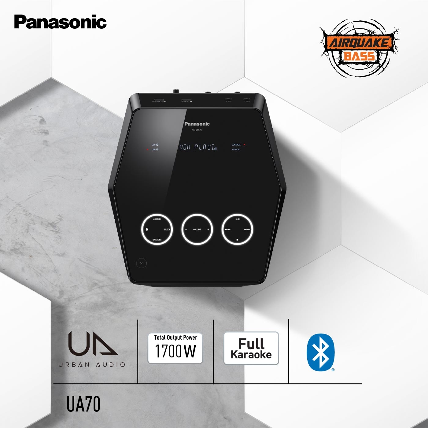 Minicomponente PANASONIC UA70 1700 Watts Negro Torre de Sonido Minicomponente PANASONIC UA70 1700 Watts Negro Torre de Sonido