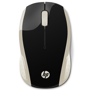 Mouse HP Inalambrico Optico 200-Negro/Dorado