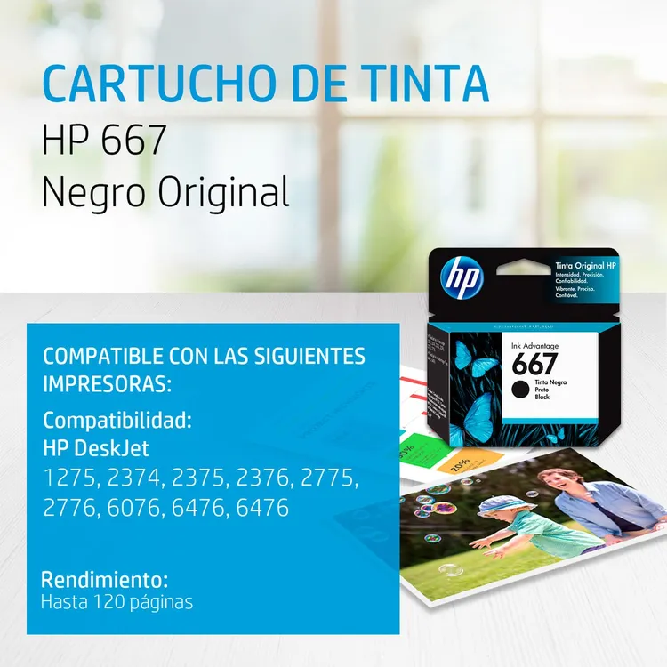 Cartucho de Tinta HP 667 Negra