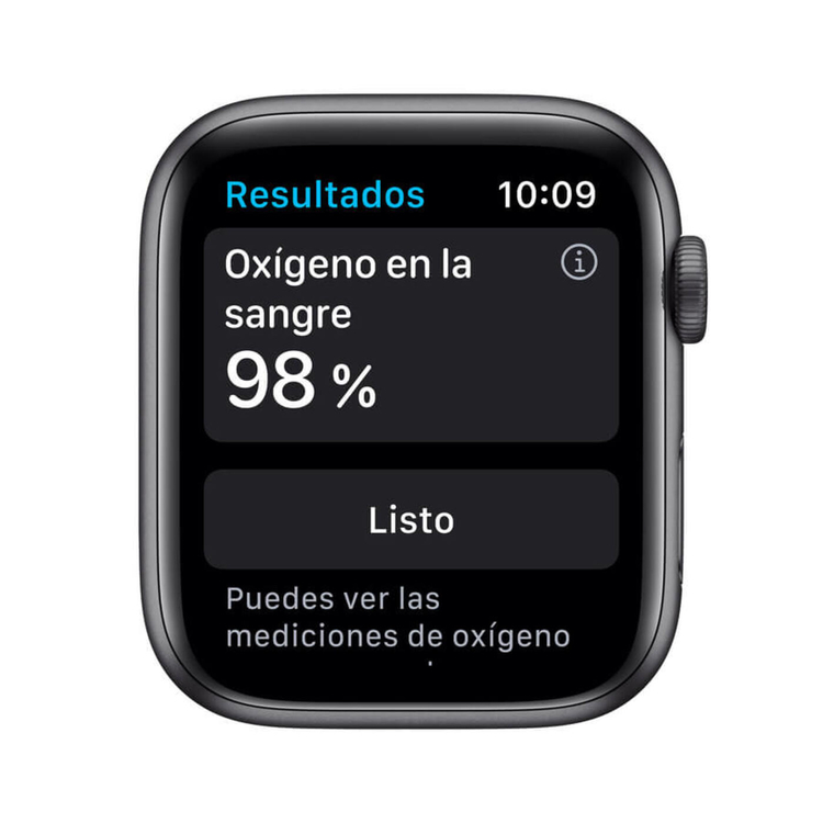 Apple Watch Series 6 de 44 mm Caja de Aluminio en Gris Espacial, Correa Deportiva Negra
