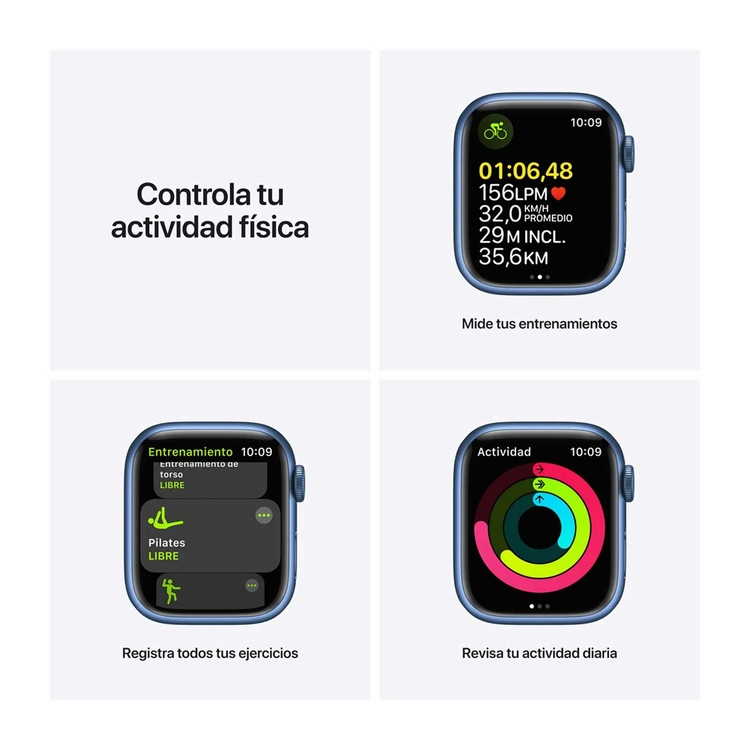 Apple Watch Series 7 de 45 mm Caja de Aluminio en Azul, Correa Deportiva Azul