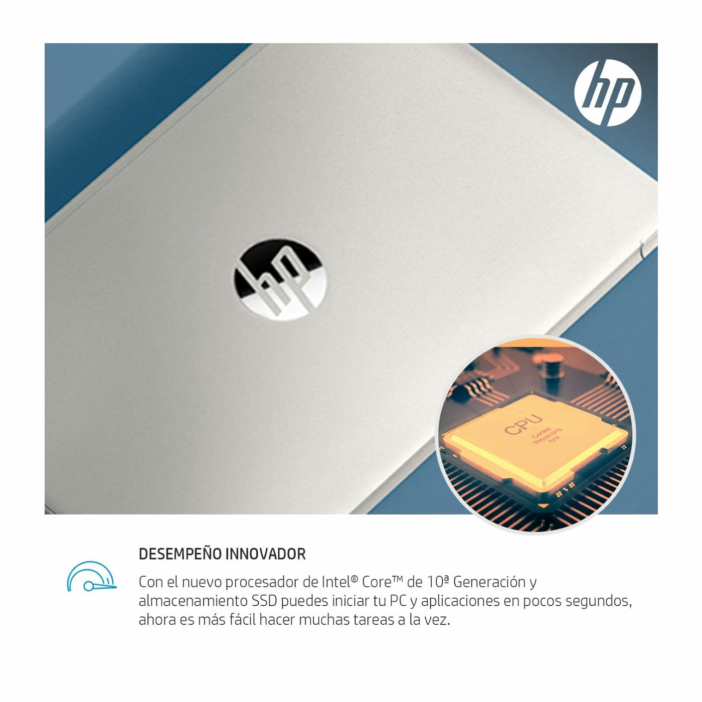Computador Portátil HP 14" Pulgadas dq2022la - Intel Core i3 - RAM 8GB - Disco SSD 256 GB - Plata Natural