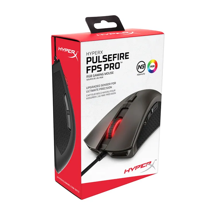 Mouse HYPERX Alámbrico Optico Pulsefire FPS Pro 16000 DPI RGB Gaming