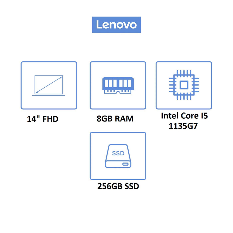 Computador Portátil LENOVO 14" Pulgadas IdeaPad 3 - Intel CI5 - RAM 8GB - Disco SSD 256GB - Azul