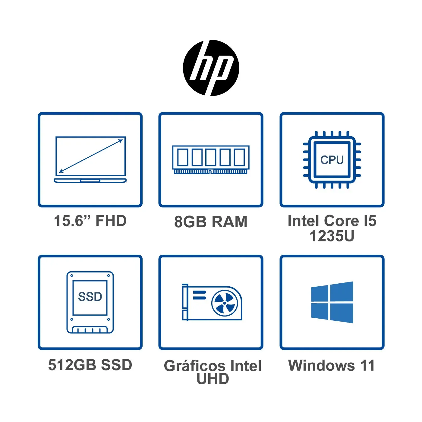 Computador Portátil HP Pavilion 15,6" Pulgadas Eg2502la - Intel Core i5 - RAM 8GB - Disco SSD 512GB - Azul