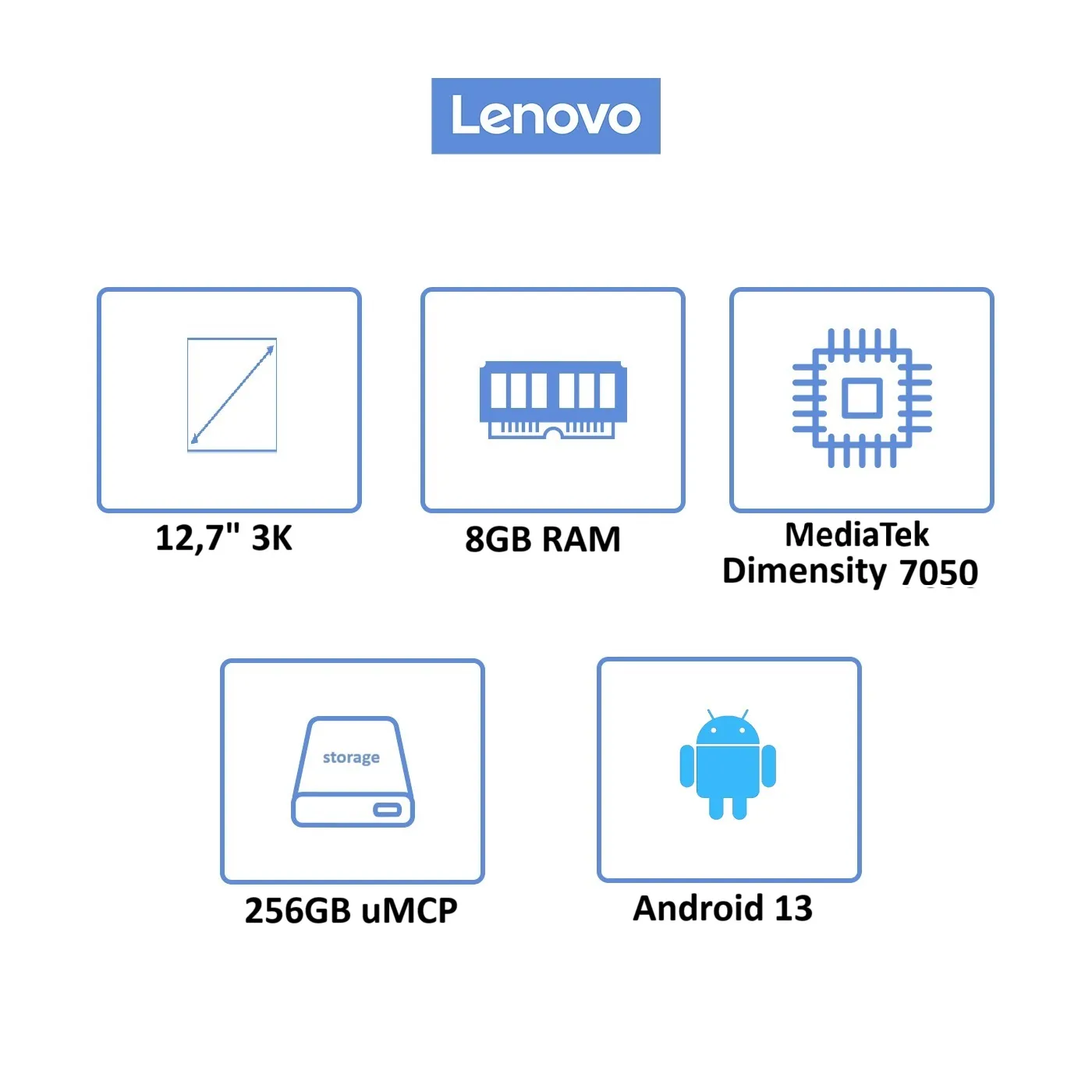 Tablet LENOVO 12,7" Pulgadas - P12 - TB370FU - 256GB - WiFi - Color Gris