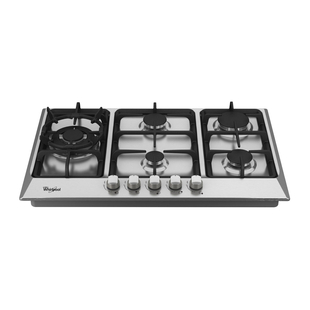 Estufa de empotrar WHIRLPOOL 74Cms 5 Puestos Gas Propano WP3040S Gris