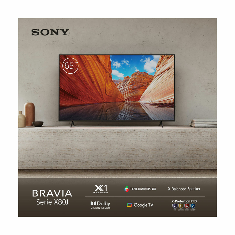 TV SONY 65 Pulgadas 164 cm KD-65X80J 4K-UHD LED Smart TV