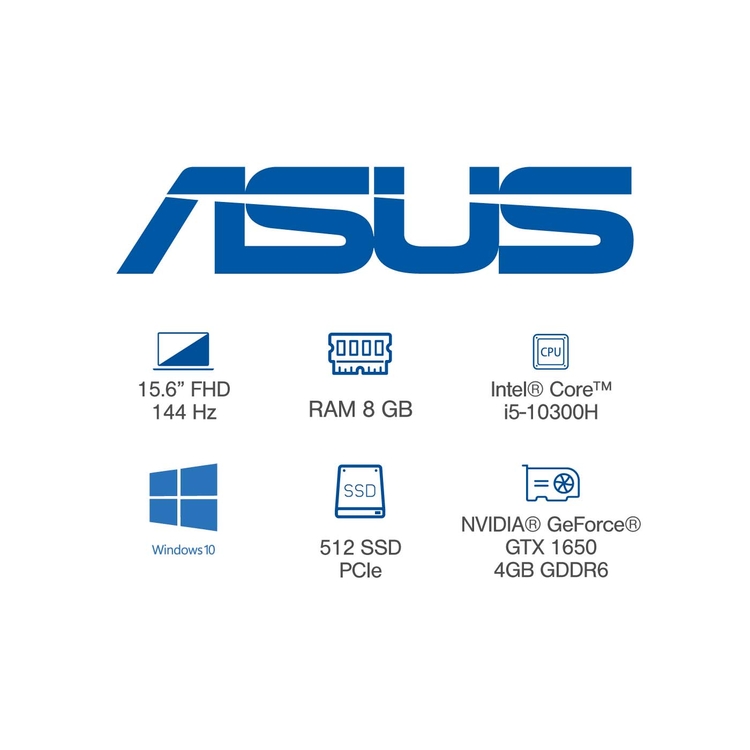 Computador Portátil Gamer ASUS TUF Gaming 15,6" Pulgadas FX506LH Intel Core i5 - RAM 8GB - Disco SSD 512 GB - Gris