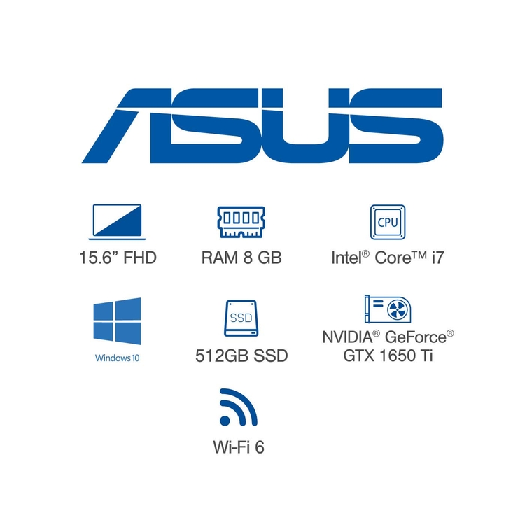 Computador Portátil Gamer ASUS TUF Gaming 15,6" Pulgadas FX506LI Intel Core i7 - RAM 8GB - Disco SSD 512 GB - Gris