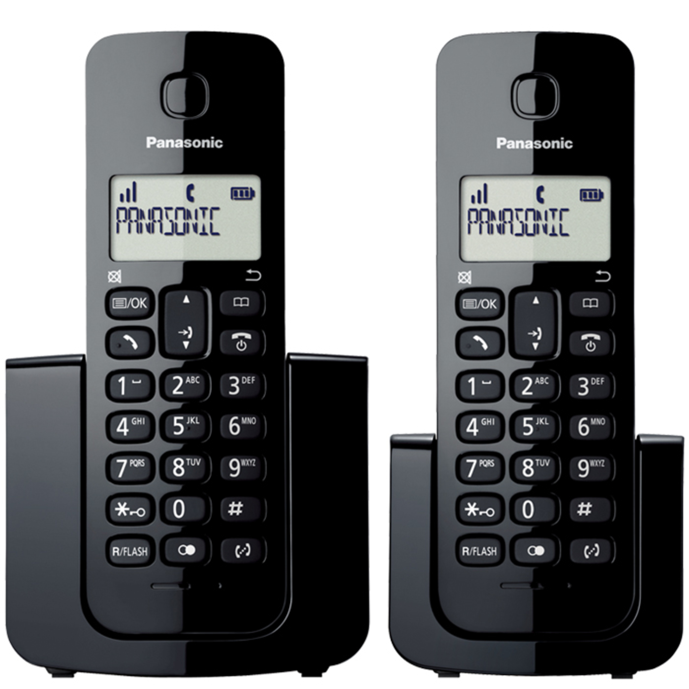 Teléfono Inalámbrico Fijo Moderno Con Lcd Para Casa Oficina Blanco botones  negro
