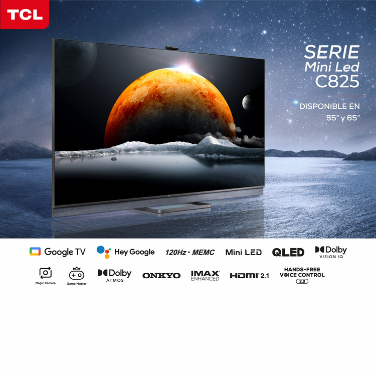 TV TCL 65" Pulgadas 164 cm 65C825 4K-UHD MINI LED Smart TV Google