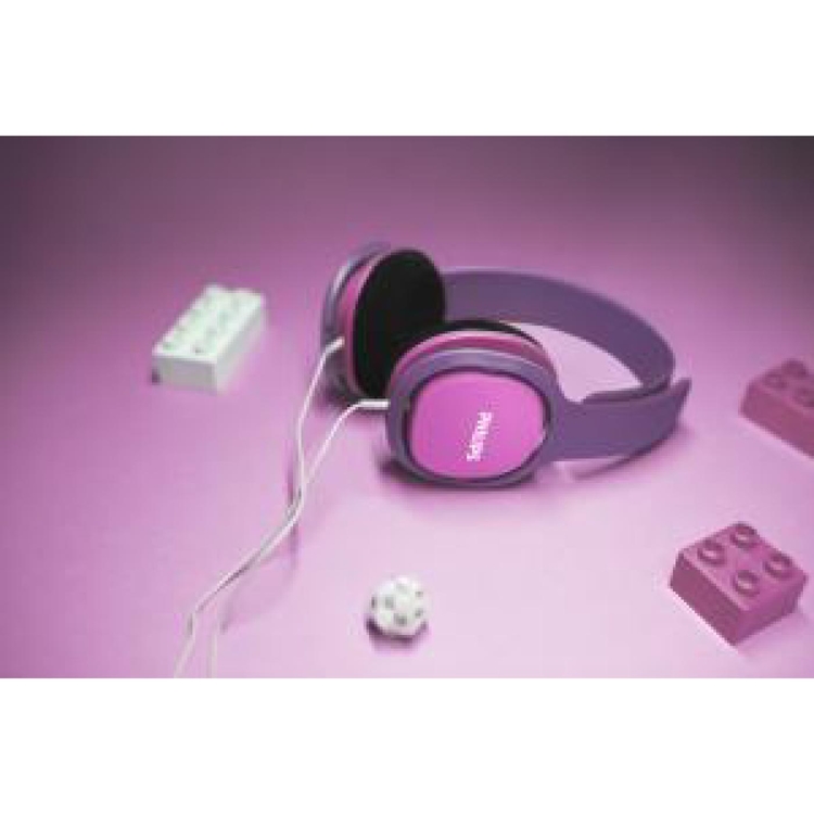 Audífonos de Diadema PHILIPS Alámbricos On Ear para Niña SHK2000 Rosado