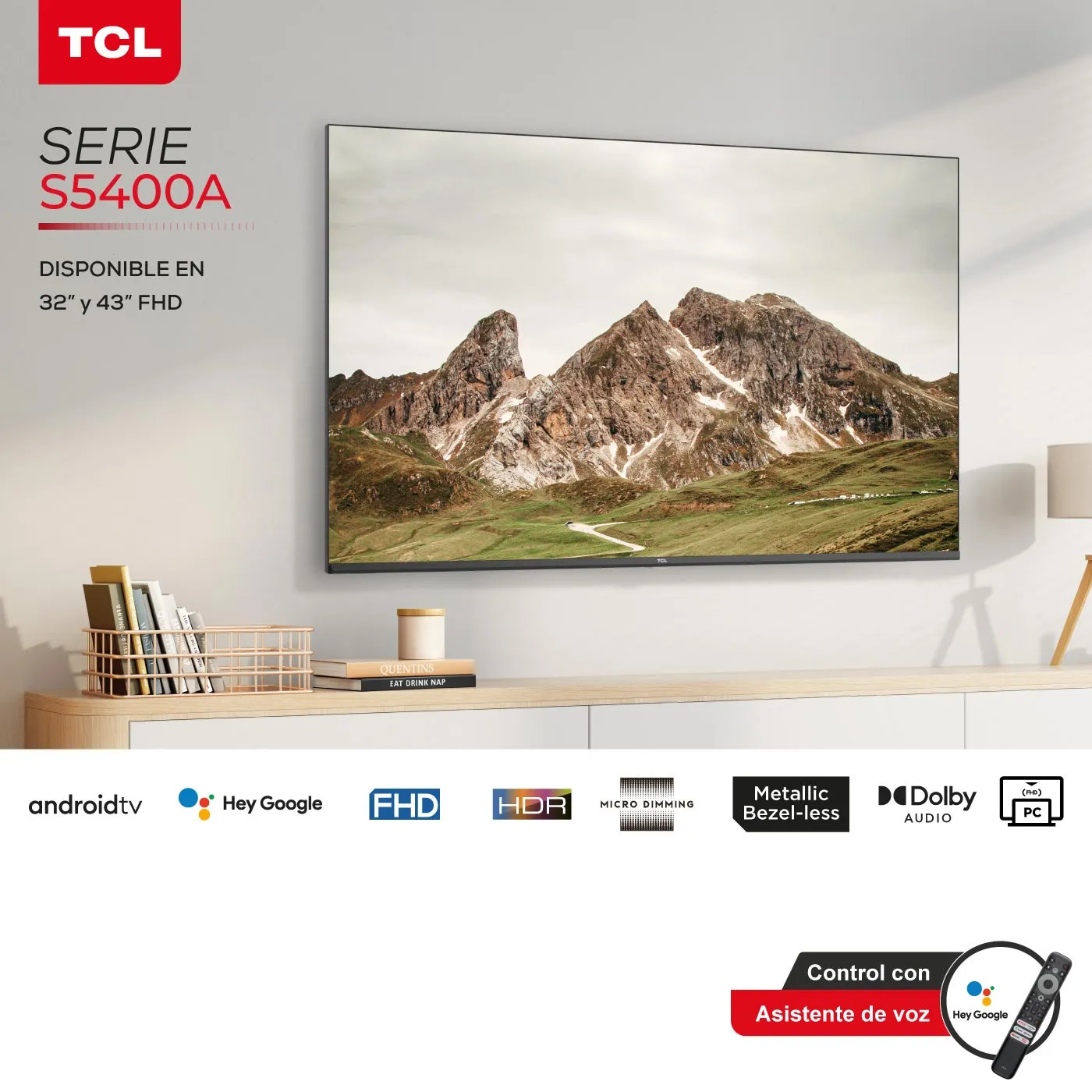 TV TCL 32" Pulgadas 81 cm 32S5400AF FHD LED Smart TV Android
