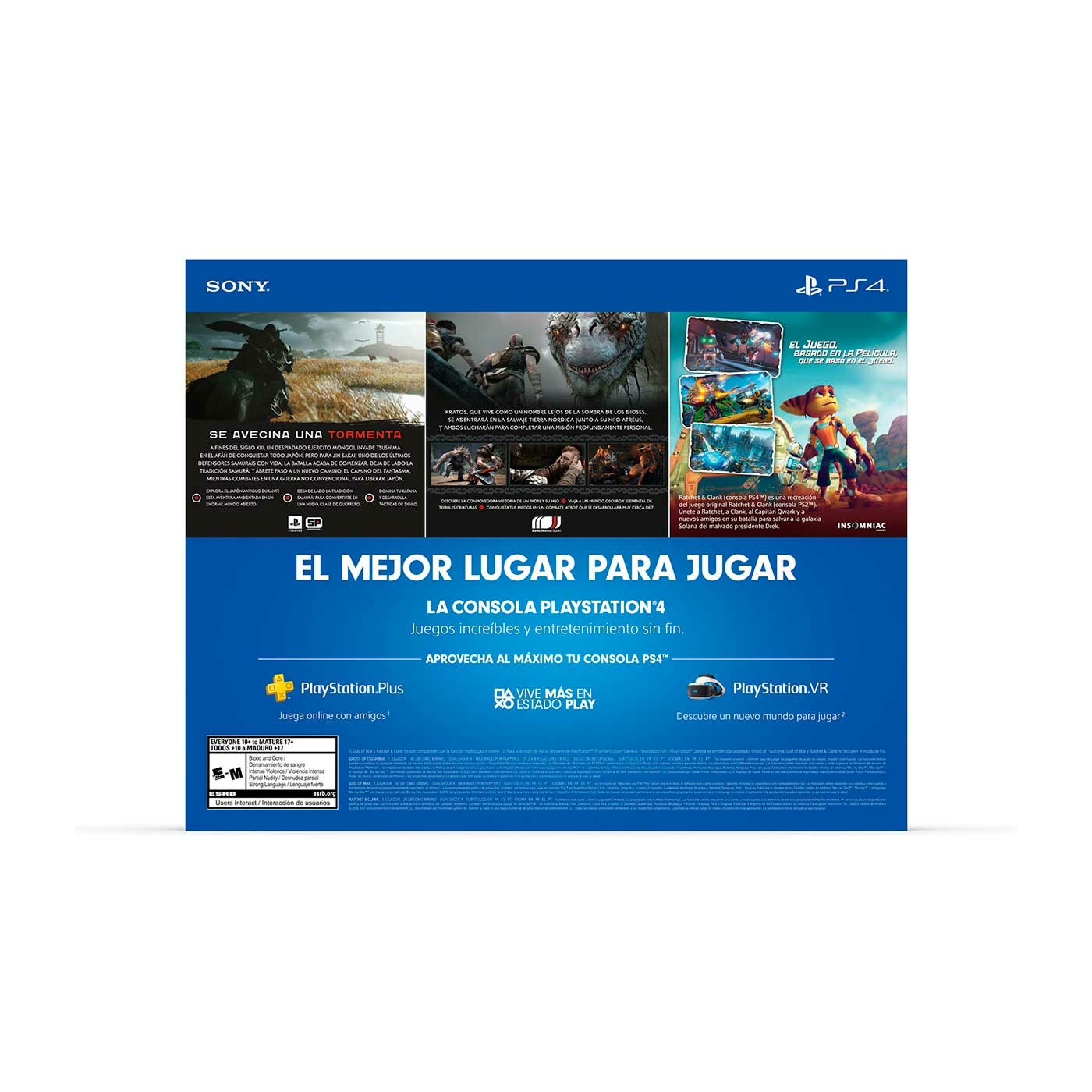 Consola PS4 Megapack 18 1 Tera + 1 Control Inalámbrico + 3 Juegos + Suscripción 3 Meses PlayStation Plus