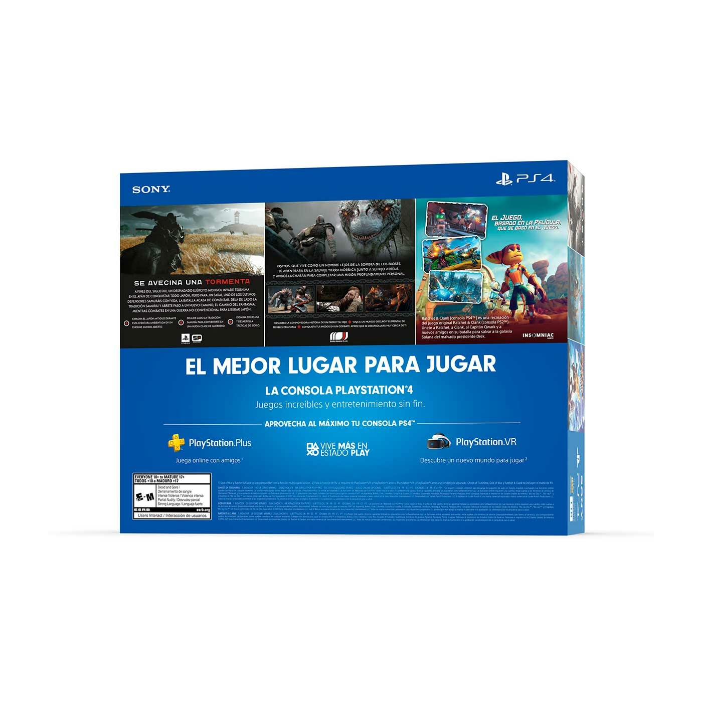 Consola PS4 Megapack 18 1 Tera + 1 Control Inalámbrico + 3 Juegos + Suscripción 3 Meses PlayStation Plus
