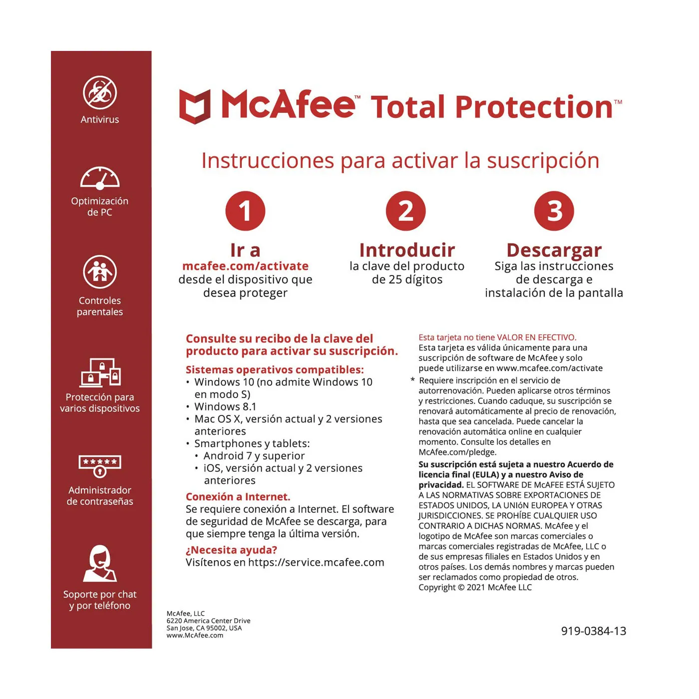 Antivirus McAfee Total Protection 5 Dispositivos