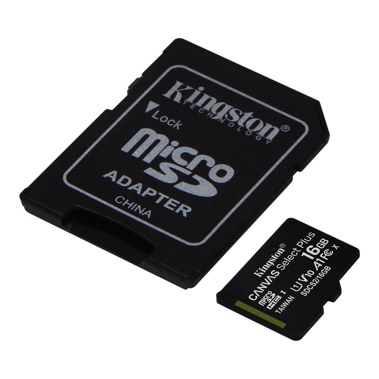 Memoria Micro SD KINGSTON 16GB + Adaptador Cl10