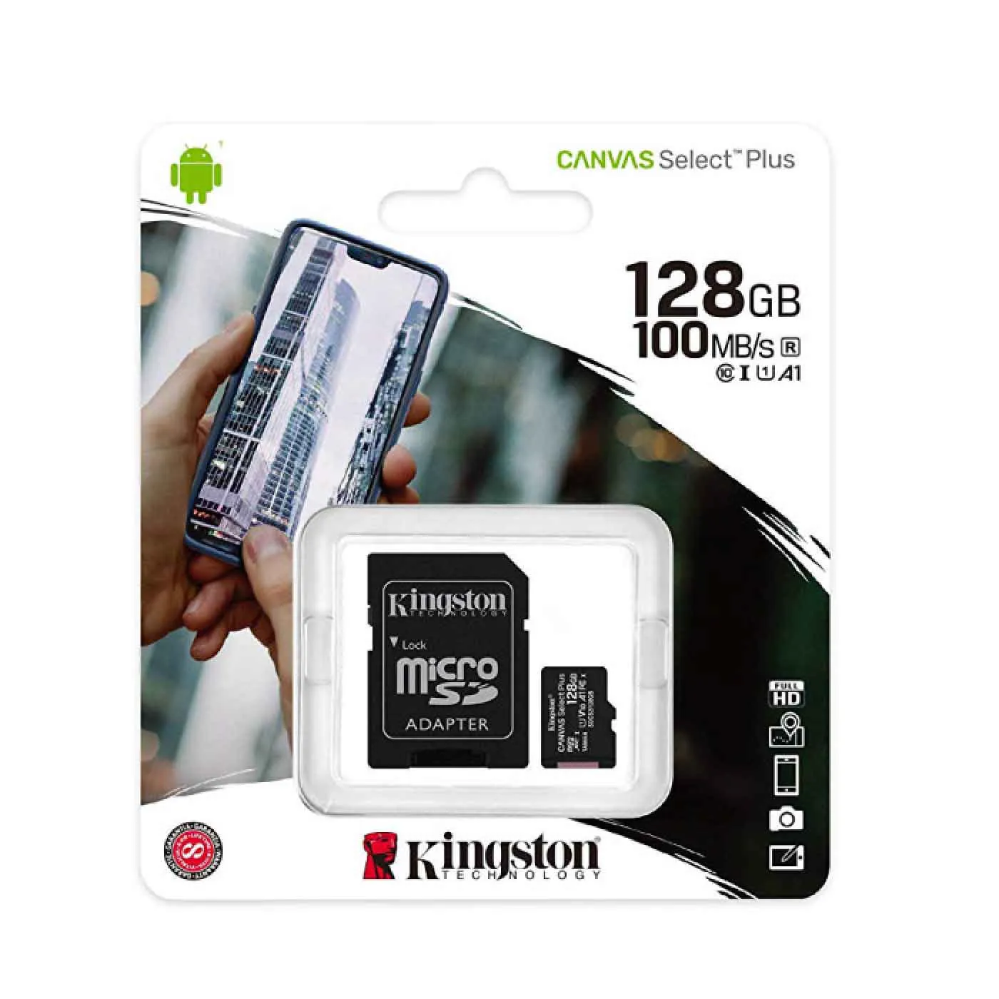 Memoria MicroSD KINGSTON 128GB + Adaptador Cl10