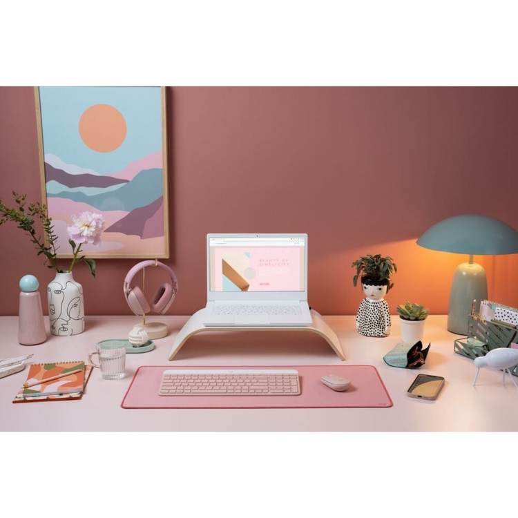 Combo LOGITECH Inalámbrico Teclado + Mouse MK470 Rosado Combo LOGITECH Inalámbrico Teclado + Mouse MK470 Rosado