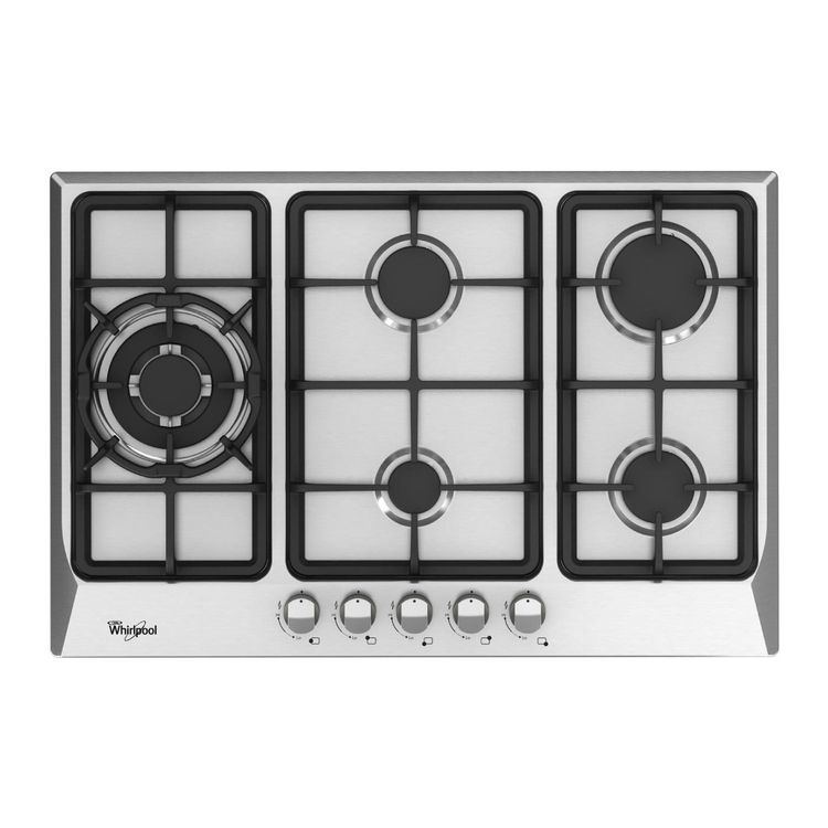 Estufa de empotrar WHIRLPOOL 74Cms 5 Puestos Gas Propano WP3040S Gris Estufa de empotrar WHIRLPOOL 74Cms 5 Puestos Gas Propano WP3040S Gris