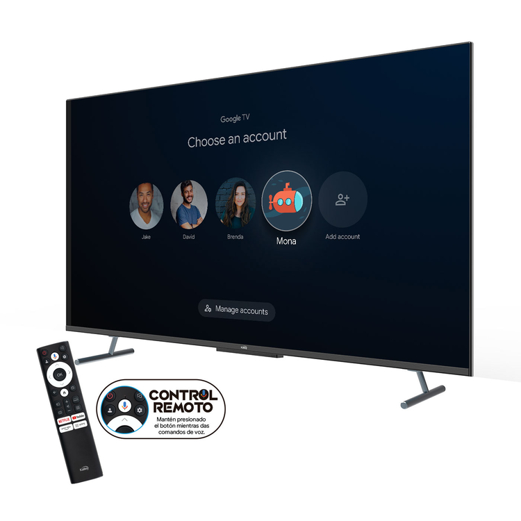 TV KALLEY 55" Pulgadas 139 cm K-GTV55UHDQV 4K-UHD QLED Smart TV Google TV KALLEY 55" Pulgadas 139 cm K-GTV55UHDQV 4K-UHD QLED Smart TV Google