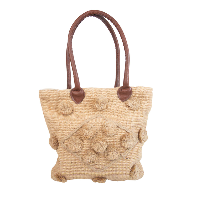 Bolso de Yute K-LINE Tejidos Rombos Bolas Bolso de Yute K-LINE Tejidos Rombos Bolas