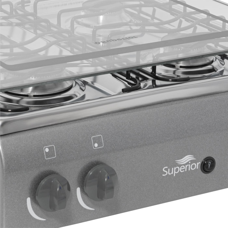 Estufa de Mesa SUPERIOR 4 Puestos Gas Natural 7054-1 Gris Estufa de Mesa SUPERIOR 4 Puestos Gas Natural 7054-1 Gris