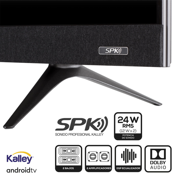 TV KALLEY 65" Pulgadas 164 cm ATV65UHDS SPK 4K-UHD LED Smart TV Android