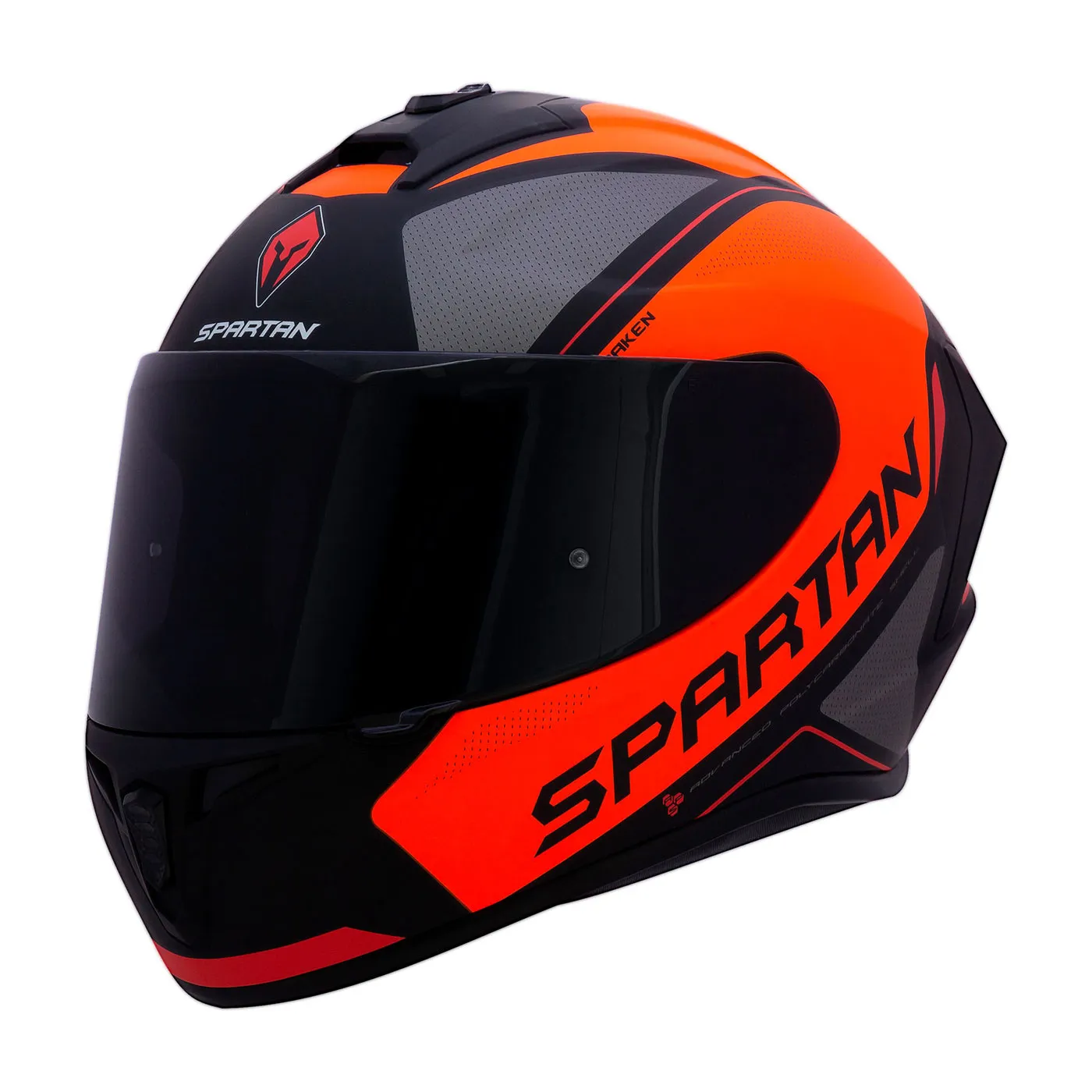 Casco Moto SPARTAN Draken Gear Naranja Fluor Mate Talla XL