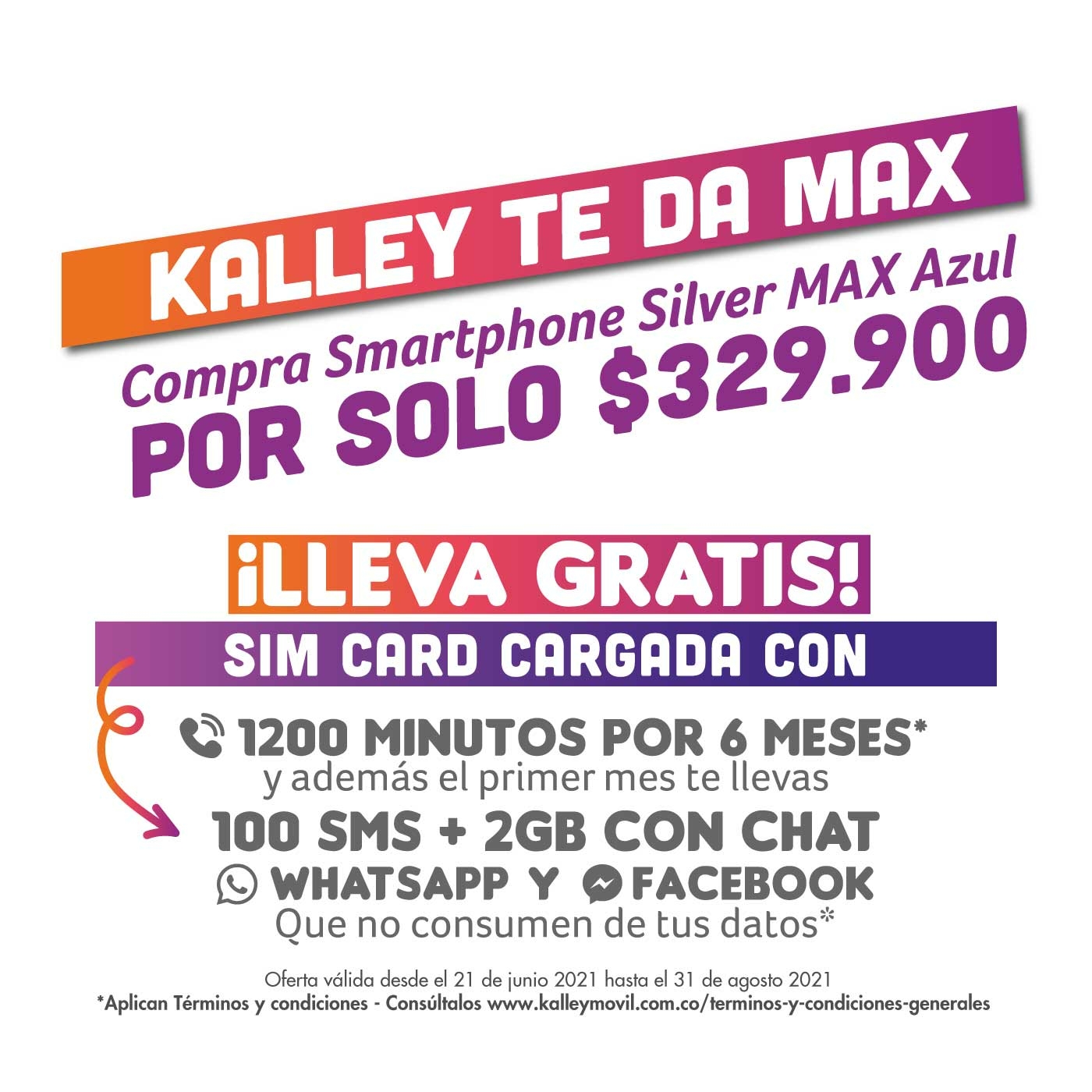 Celular KALLEY Silver Max 32GB Azul + SimCard Kalley