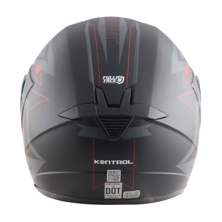 Casco Moto KONTROL 878 Rockstyle Negro Rojo Talla S
