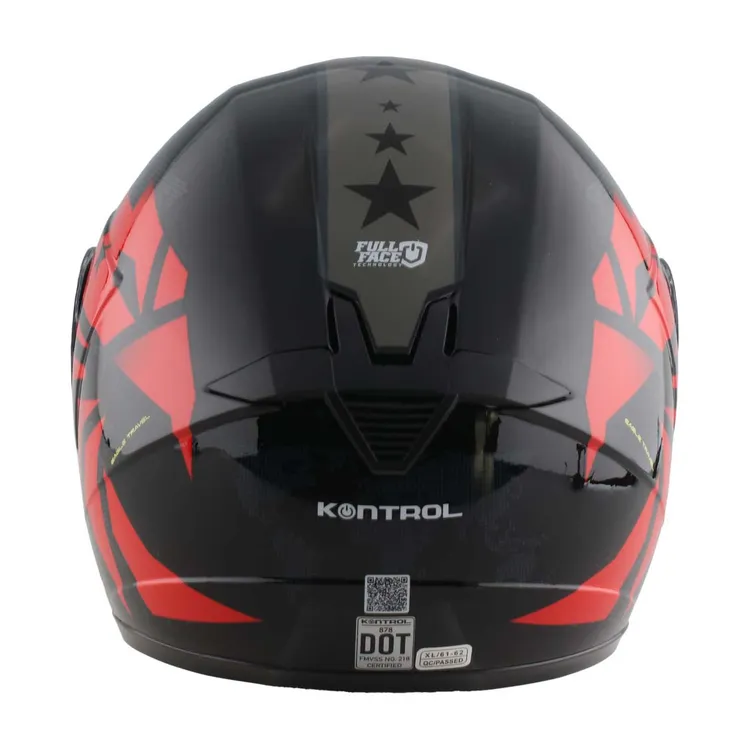 Casco Moto KONTROL 878 EagleTravel Negro Rojo Talla XL