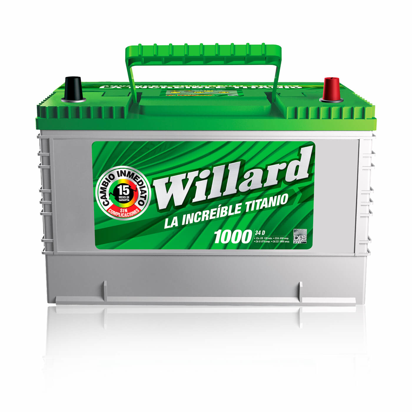 Batería Carro WILLARD Titanio 34D-1000T