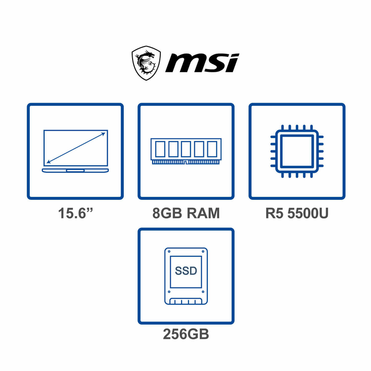 Computador Portátil MSI 15.6" Pulgadas Modern 15A5M AMD Ryzen 5 - RAM 8GB - Disco SSD 256GB - Gris