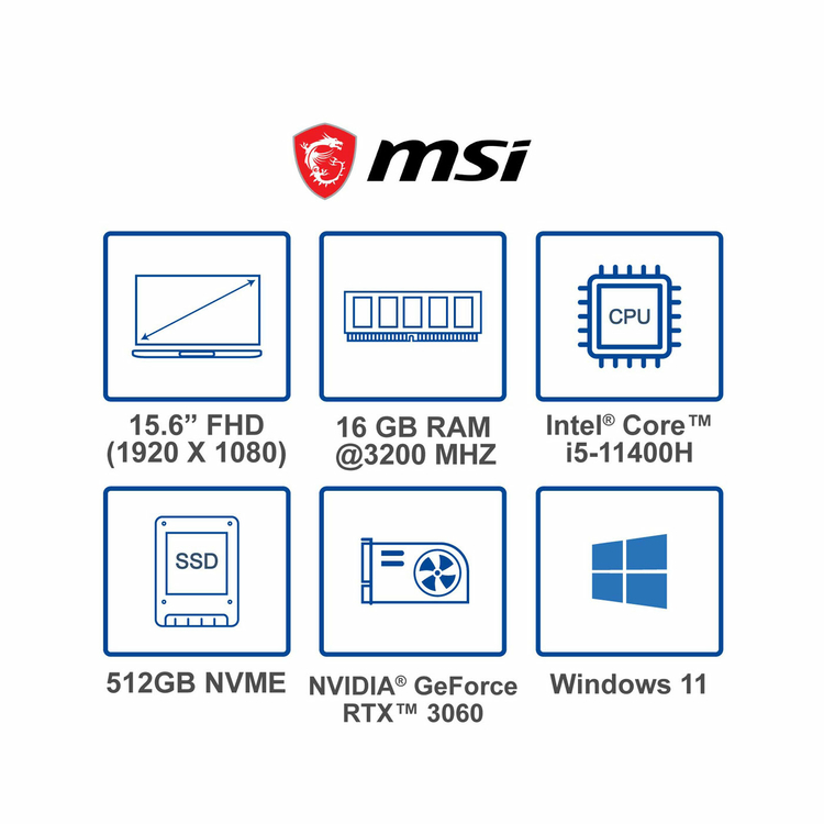 Computador Portátil MSI 15" Pulgadas Sword A11UE - Intel Core i5 - RAM 16GB - Disco SSD 512GB - Blanco