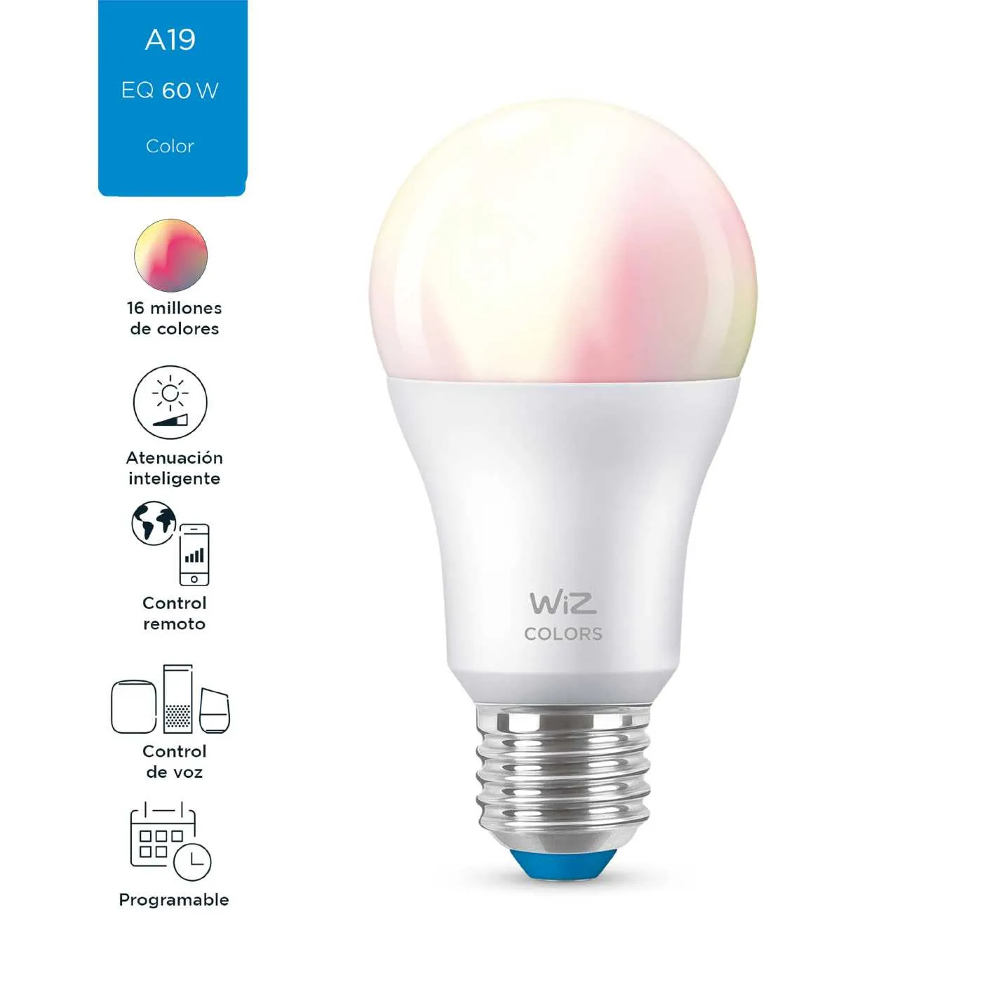 Bombillo Inteligente LED WIZ WI-FI Colores. Ref. A60
