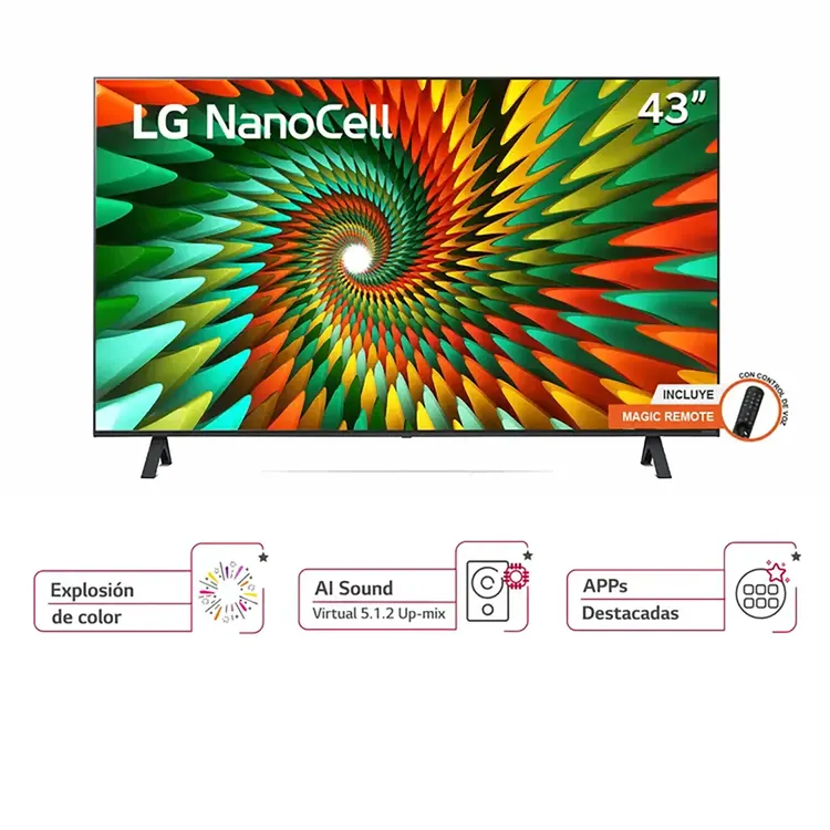 TV LG 43" Pulgadas 110 Cm 43NANO77SRA 4K-UHD NanoCell Smart TV