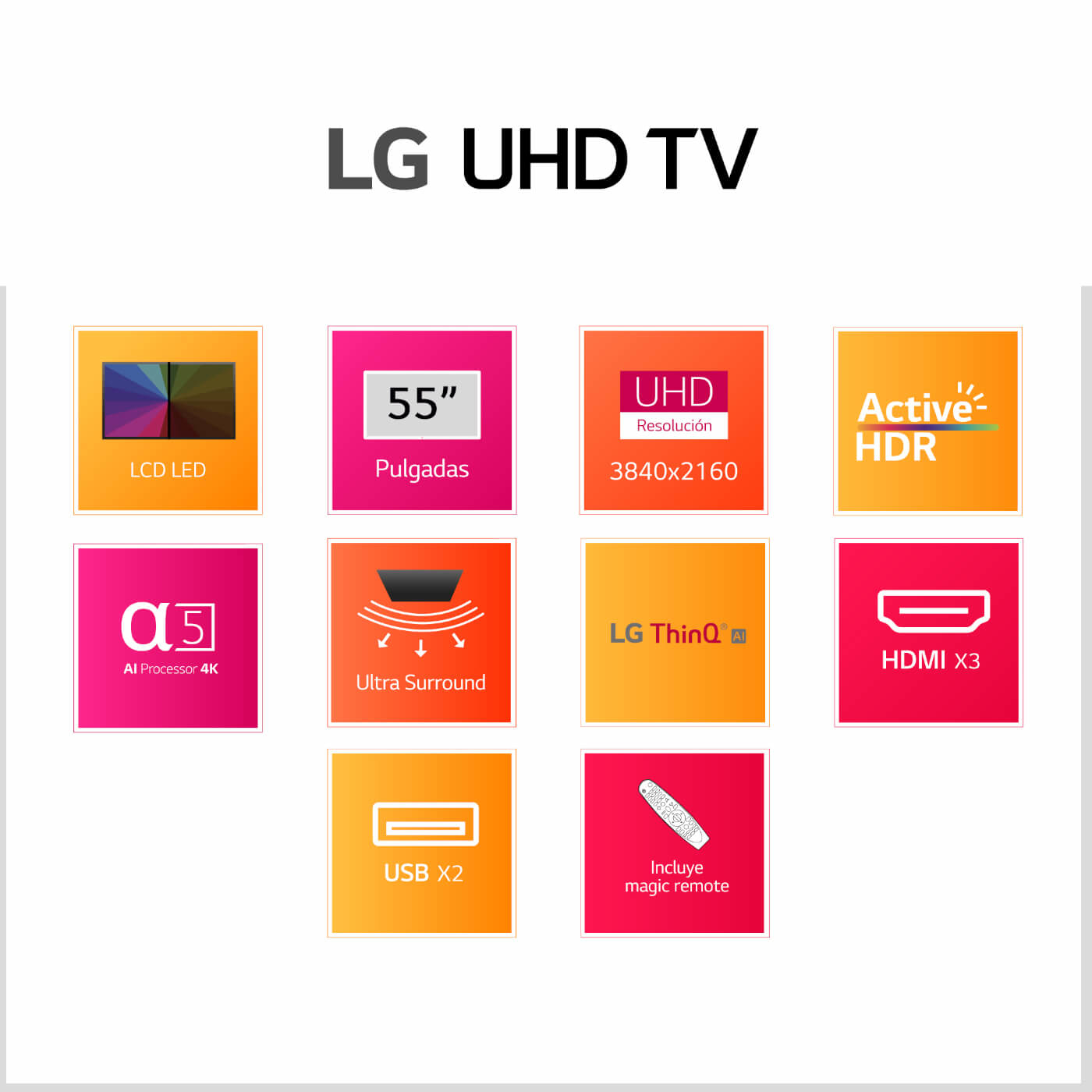 TV LG 55" Pulgadas 139 cm 55UP7750 4K-UHD LED Smart TV
