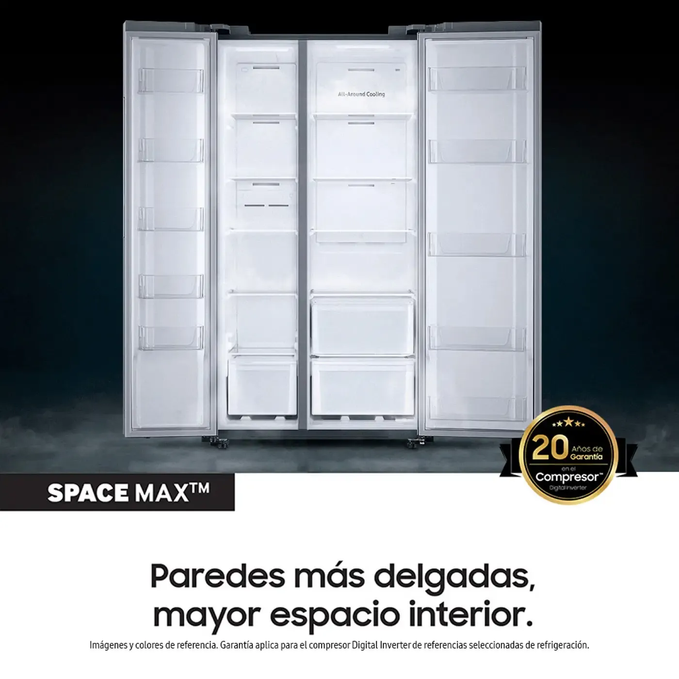 Nevecón SAMSUNG Side by Side 647 Litros RS23T5B00S9/CO Inox