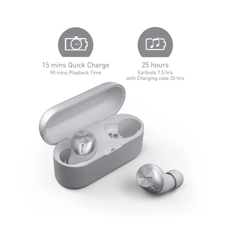 Audífonos TECHNICS Inalámbricos Bluetooth In Ear TWS AZ40P Plateado